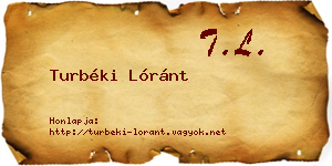 Turbéki Lóránt névjegykártya