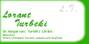 lorant turbeki business card