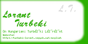 lorant turbeki business card